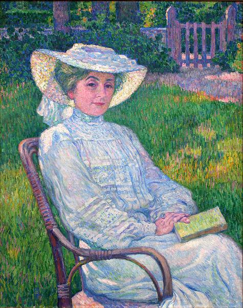 Theo Van Rysselberghe Lady in White - Portrait of Mrs. Theo Van Rysselberghe